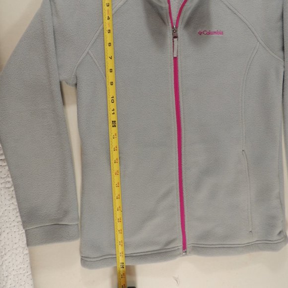 🌟🎉HP🌟🎉Columbia Youth Gray Fleece Pink Zip Size L (14/16) - Picture 7 of 12
